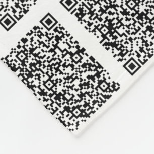 QR Code Scan Info Custom Colours Fleece Blanket