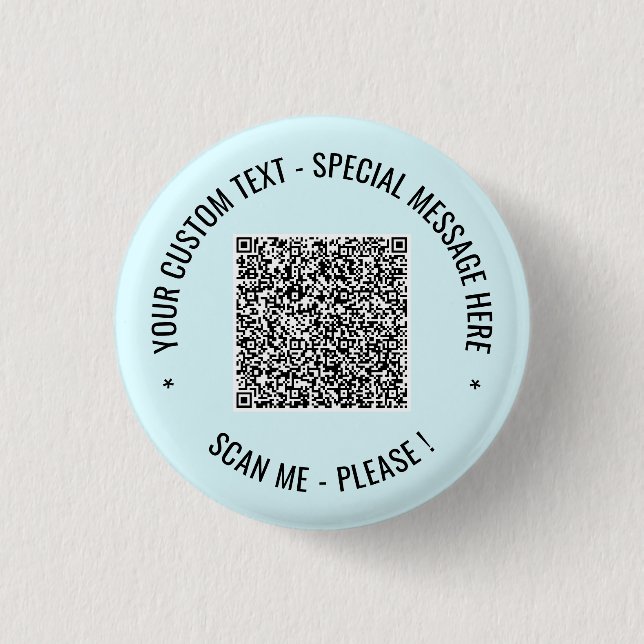 QR Code Scan Info Custom Text and Colors Button (Front)