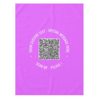 QR Code Scan Info Custom Text and Colour Tableclot