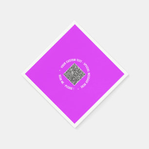 QR Code Scan Info Custom Text and Colours Napkins