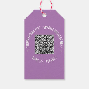 QR Code Scan Info Custom Text Colours Gift Tag