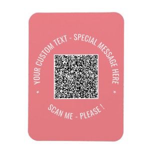  QR Code Scan Info Custom Text Colours Magnet