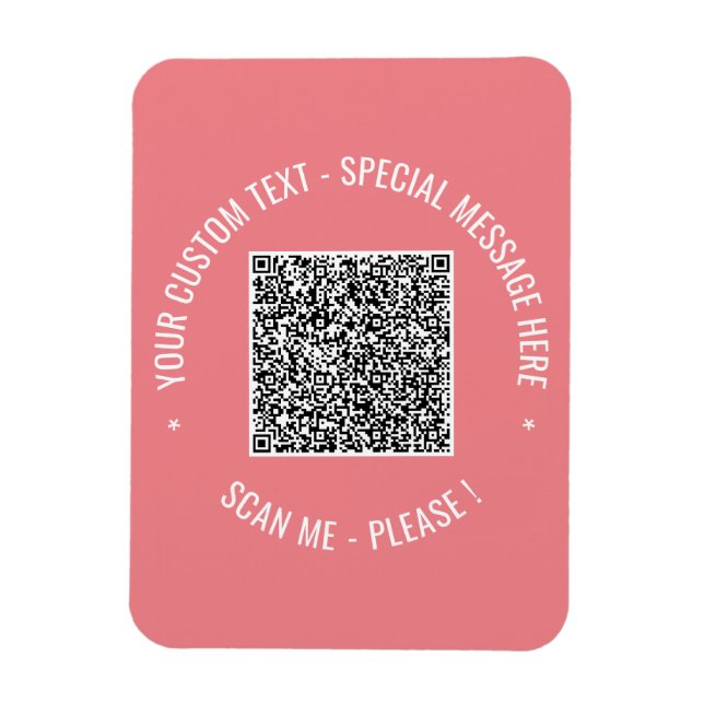  QR Code Scan Info Custom Text Colours Magnet (Vertical)