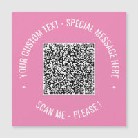 QR Code Scan Info Custom Text Colours Magnetic Car