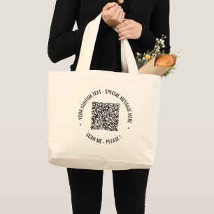 QR Code Scan Info Custom Text Colours Tote Bag