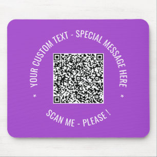 QR Code Scan Info Custom Text Mouse Pad Your Colou