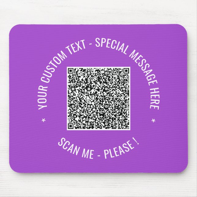 QR Code Scan Info Custom Text Mouse Pad Your Colou (Front)