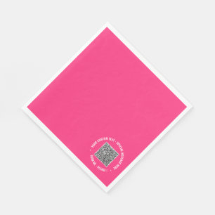 QR Code Scan Info Custom Text Napkins Your Colour