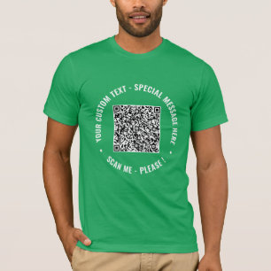 QR Code Scan Info Custom Text Personalised T-Shirt