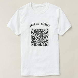 QR Code Scan Info Custom Text Playful T-Shirt Gift