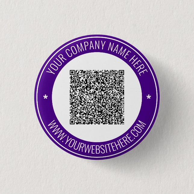 QR Code Scan Info Custom Text Promotional Button (Front)