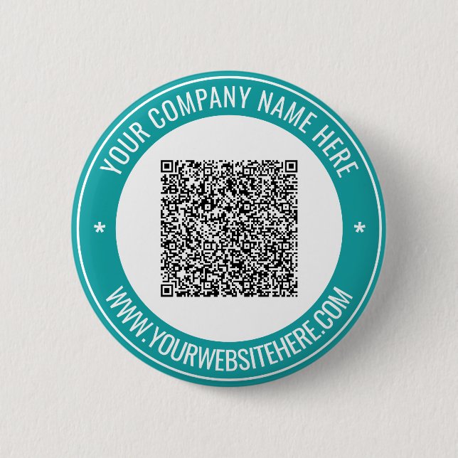 QR Code Scan Info Custom Text Promotional Button (Front)