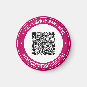 QR Code Scan Info Custom Text Promotional Magnet