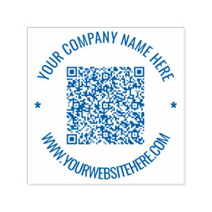 QR Code Scan Info Custom Text Self-inking Stamp