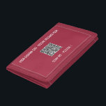 QR Code Scan Info Custom Text Wallet Your Colours<br><div class="desc">Custom Colours and Fonts - Personalised Wallets with Your QR Code Scan Info and Custom Text Promotional Business or Modern Funny Wallet Gift - Add Your QR Code / Image or Photo - Logo and Text - Name / Information / More - Resize and move elements with Customisation tool. Choose...</div>