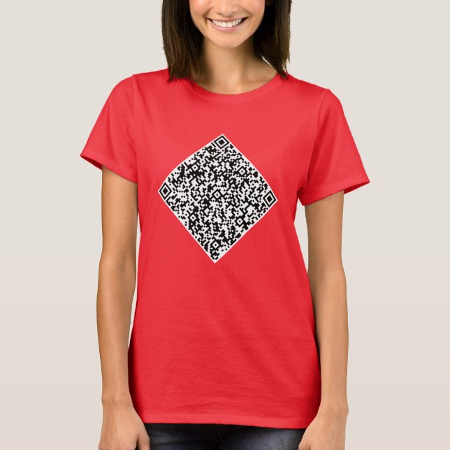 QR Code Scan Info Custom Your Own Design T-Shirt (Front)