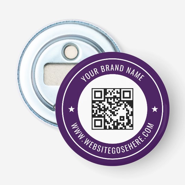 QR Code Scan Info Customisable Colour Design Bottle Opener (Front)