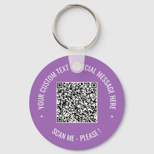 QR Code Scan Info Keychain Custom Text and Colours