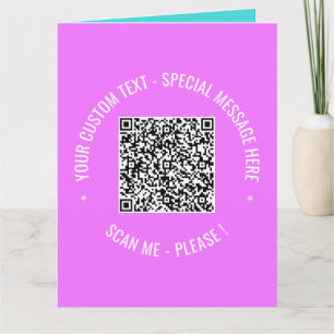 QR Code Scan Info Text and Colours Greeting Card