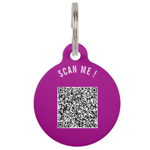 QR Code Scan Info Text Pet ID Tag Choose Colours