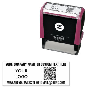 QR Code Scan Info with Logo and Custom Text Stamp