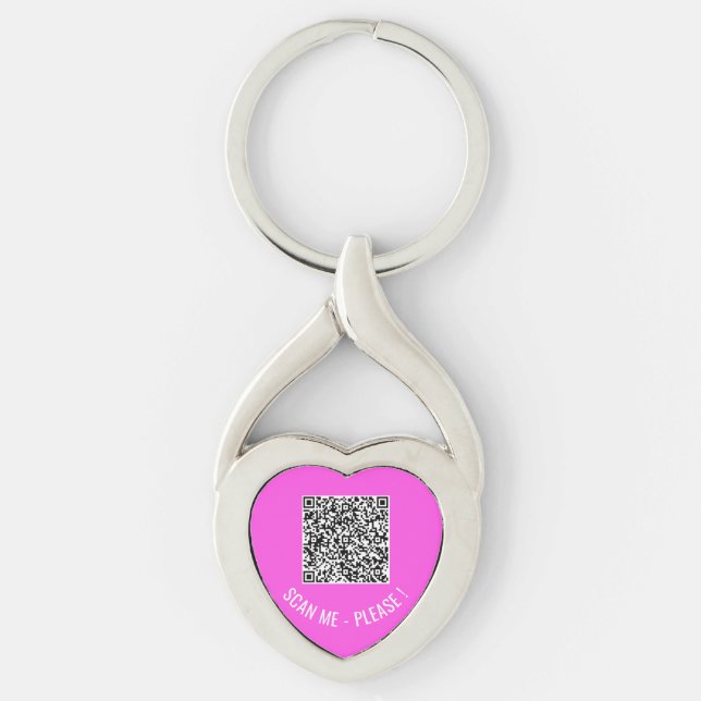 QR Code Scan Info Your Design Keychain Gift  (Front)