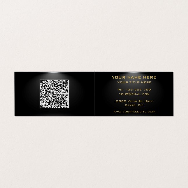 QR Code Scan Info Your Own Design Business Card (Outside Unfolded)