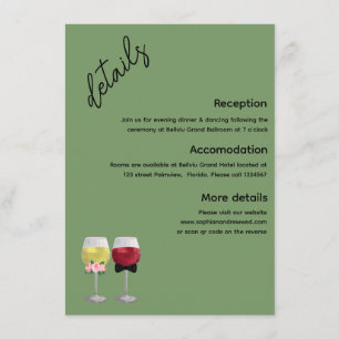 QR Code Scan Me Boho Couple Wine Wedding Enclosure Card