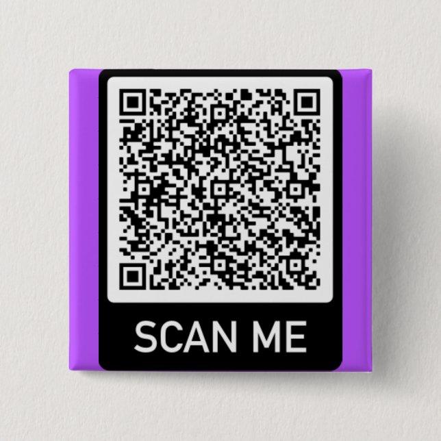 QR Code Scan Me Info Your Wedding Party Button (Front)