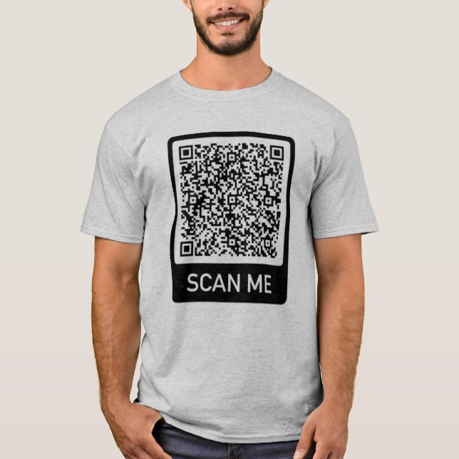QR Code Scan Me Personalised Surprise T-Shirt Gift (Front)