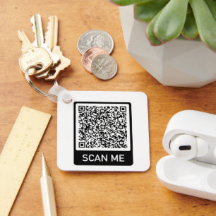 QR Code - Scan Me Professional Personalised Modern Key Ring
