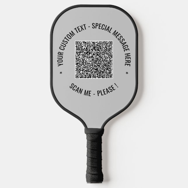 QR Code Scan Text and Colours Pickleball Paddle (Front)
