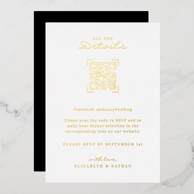 QR Code Scan | Wedding Details Enclosure  (Front/Back)