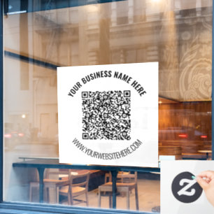 QR Code ScanI Custom Text Business Window Cling