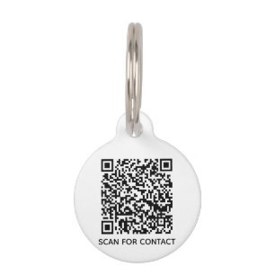 QR Code scannable contactless Info minimalist Pet Tag