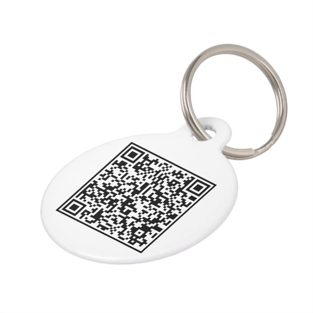 QR Code Scannable If Lost  Pet Tag (Side)
