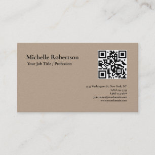 QR Code Scannable Minimalist Customisable Business Card