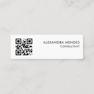 QR Code Scannable Modern Stylish Trendy Mini Business Card
