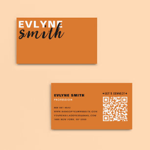 QR Code Scannable Social Media unique Typography  Business Card
