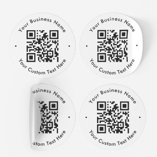 QR code Scanner Custom Text For Business Digital Classic Round Sticker