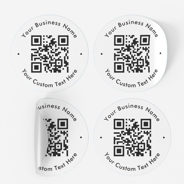 QR code Scanner Custom Text For Business Digital Classic Round Sticker (Creator Uploaded)