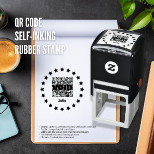 QR Code Self-Inking Rubber Stamp