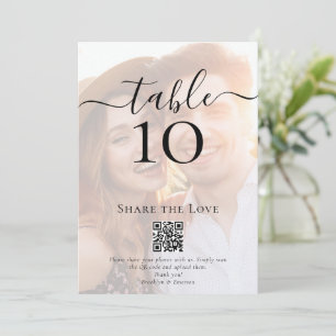 QR Code Share the Love Photo Wedding Table Number