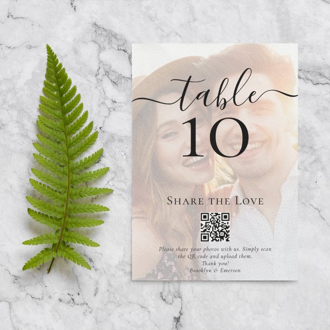 QR Code Share the Love Photo Wedding Table Number (Creator Uploaded)