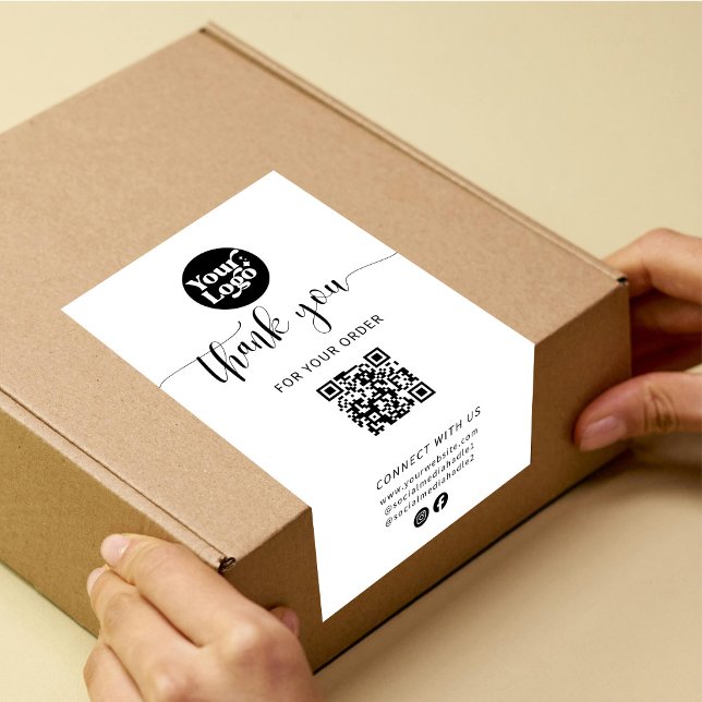 QR Code Shipping Logo Package White Box Seal Label (Creator Uploaded)