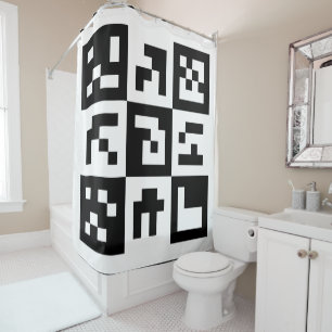 qr code shower curtain