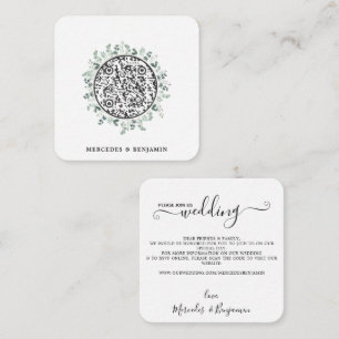 QR Code Simple Eucalyptus Wedding Invitation