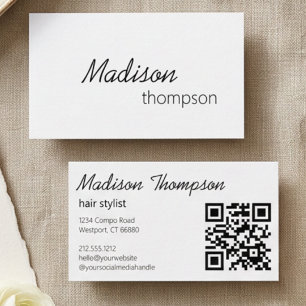 QR Code Simple Minimal Modern Professional Business Card