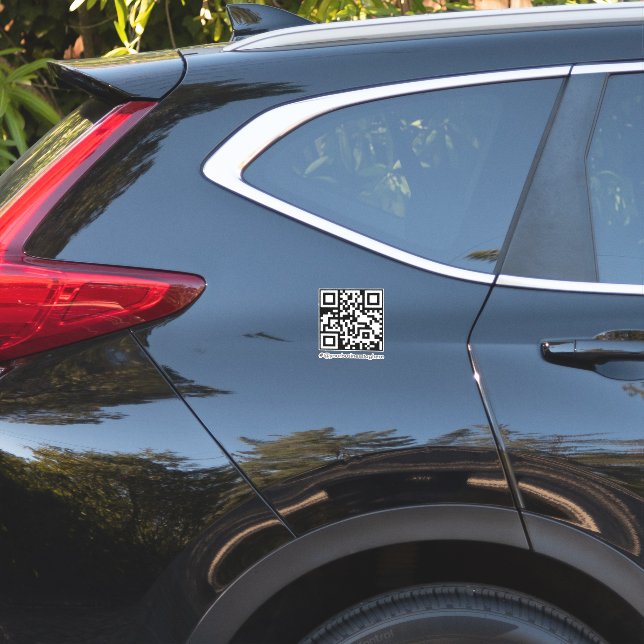 QR Code Simple Name Business Car Decal (Car Back)