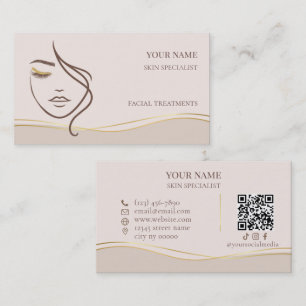QR code Skin care & Beauty Salon Business Card